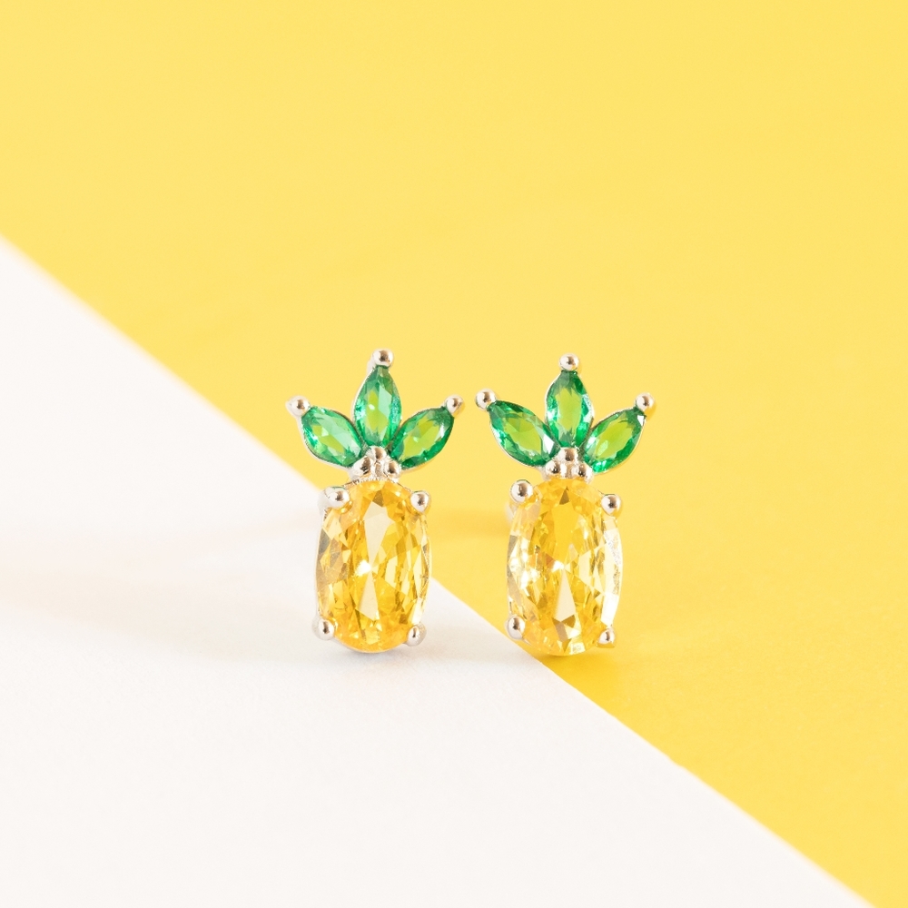 Sweet Pineapple Studs (S925) - Only 2 left! - Picture 4 of 11